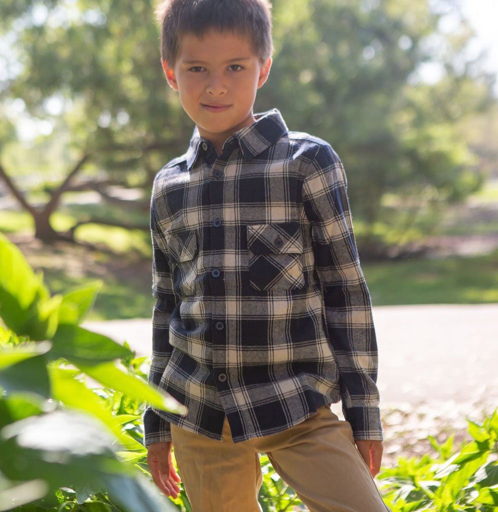 boys flannel long sleeves shirt