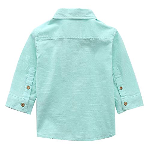 Momoland baby boy long sleeve aqua dobby shirt back