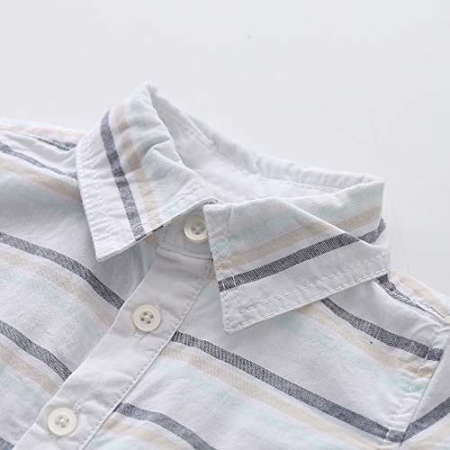 Baby Short Sleeve White/Navy Striped Bodysuit
