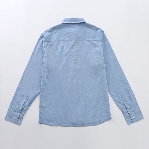 Momoland big boy long sleeve blue chambray shirt back