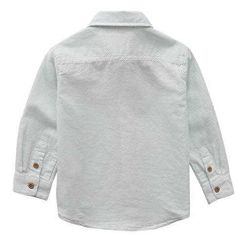boy long sleeve light green pique jacquard shirt back
