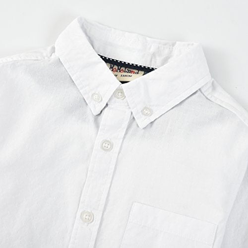 Boy Long Sleeve White Dobby Shirt