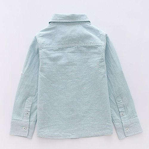 Momoland boy long sleeve green stripes shirt back