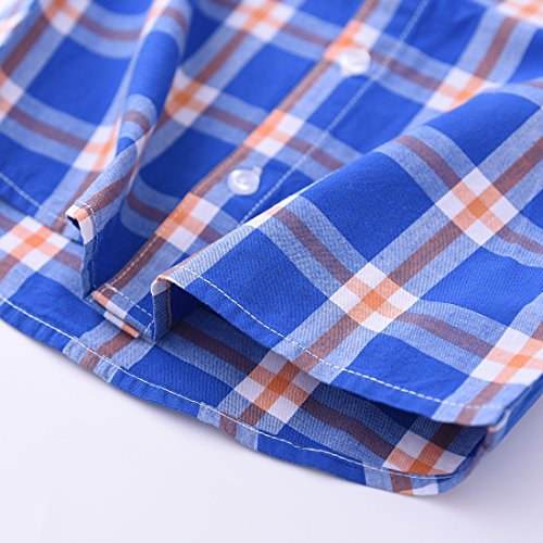 Boy Long Sleeve Blue Plaid Woven Shirt