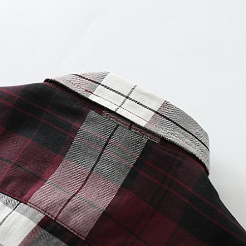 Toddler Boy Long Sleeve Wine/Navy Plaid Shirt