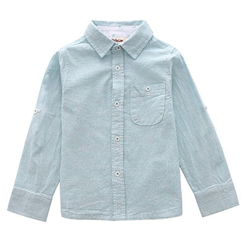 Momoland boy long sleeve green stripes shirt front
