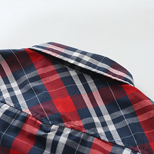 Big Girl Long Sleeve Red/Navy/White Plaid Shirt