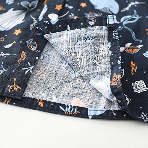 Boy Navy Sea World Allover Print Short Sleeve Shirt