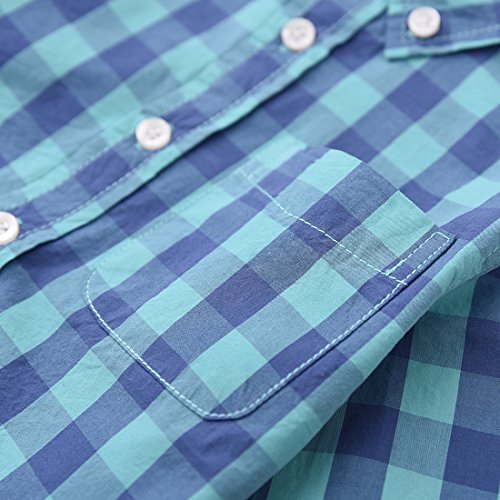 Boy Green/blue Long Sleeve Plaid Shirts