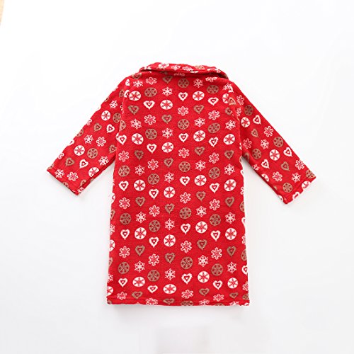 girl long sleeve red with print coral fleece robe shawl back