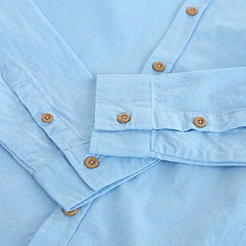 Boy Long Sleeve Blue Chambray Dobby Shirt