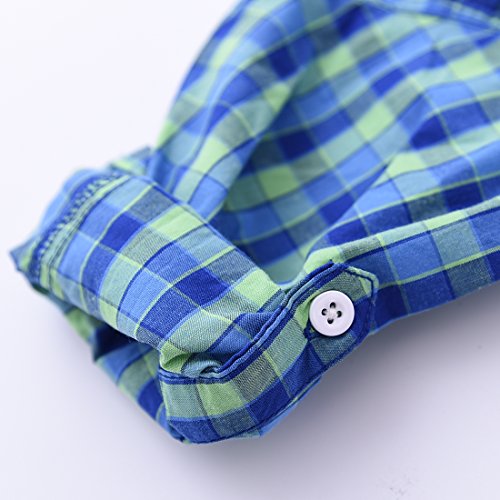 Boy Green/Blue Long Sleeve Plaid Shirts