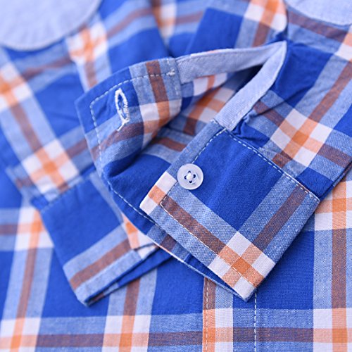 Boy Long Sleeve Blue Plaid Woven Shirt
