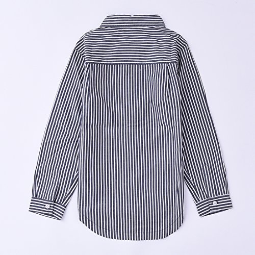 Momoland big boy long sleeve navy stripes shirt back
