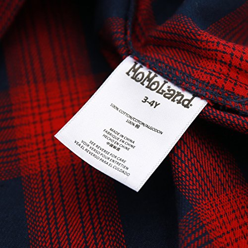 Boy Navy/Red Plaid Long Sleeve Flannel Shirts With Hooded