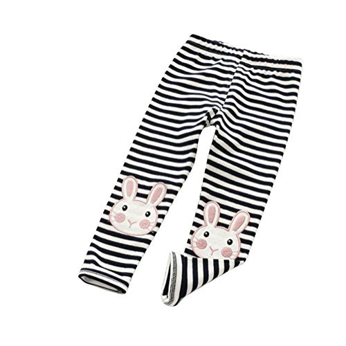 girl knitted black stripes legging pants front
