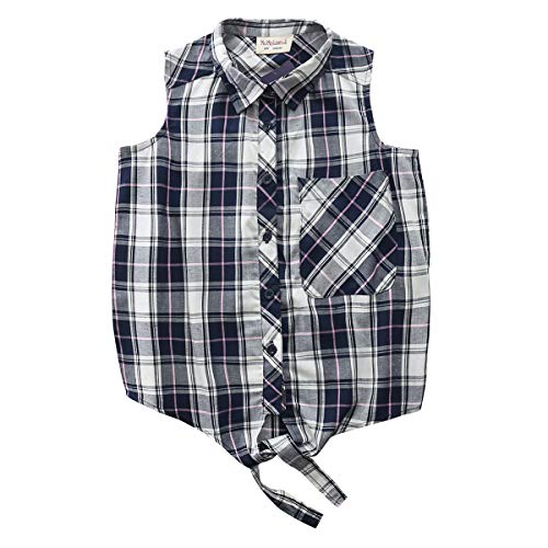 gils woven sleeveless navy shirt