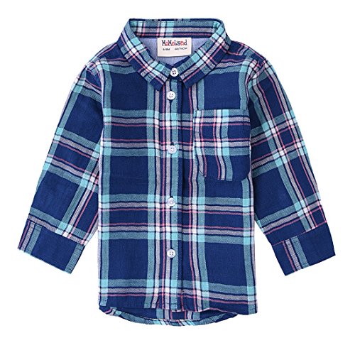 Baby Long Sleeve Navy/green plaid Shirt – Momoland Inc.