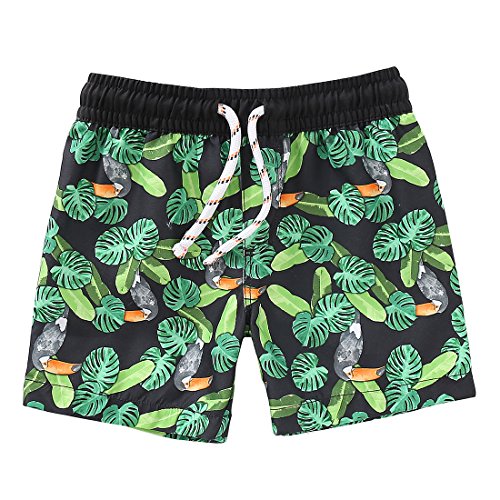 Boy Swim Trunks with UPF 50+ Sun Protection green bird