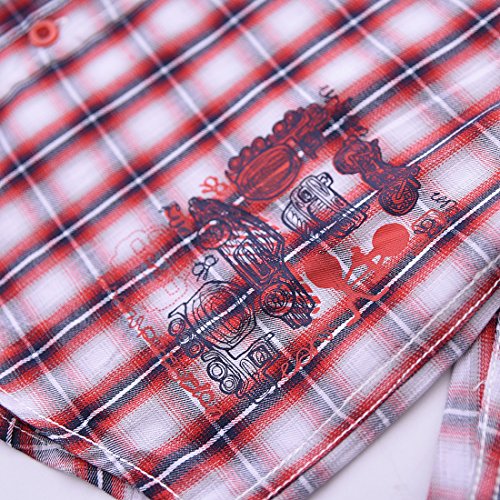 Boy Long Sleeve Red White Plaid Shirt