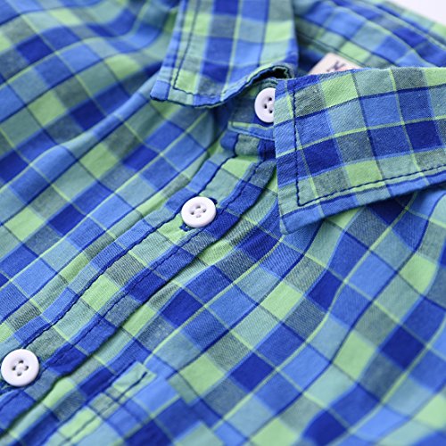 Boy Green/Blue Long Sleeve Plaid Shirts