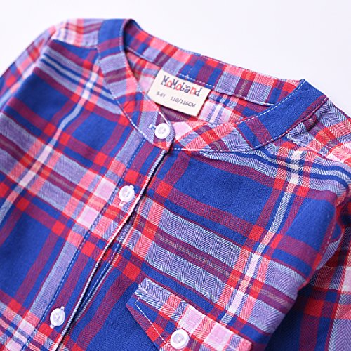 Girl Long Sleeve Navy/ Red Plaid Shirt