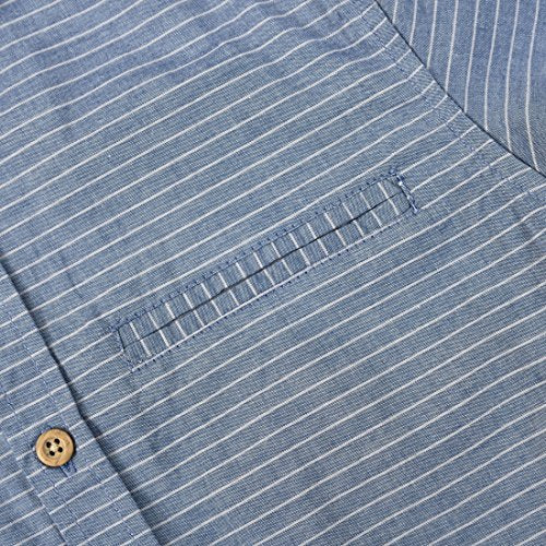 Boy Long Sleeve Blue Striped Chambray Shirt