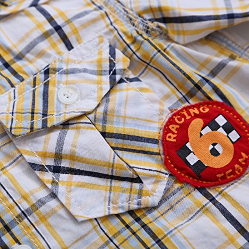 Baby Short Sleeve Yellow/White Plaid Shirt