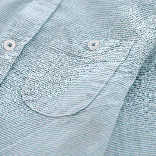 Boy Long Sleeves Green Stripes Shirt