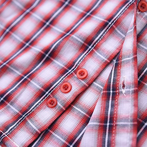 Boy Long Sleeve Red White Plaid Shirt