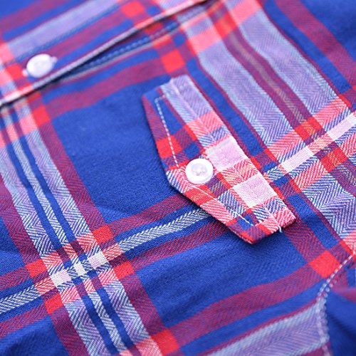 Girl Long Sleeve Navy/ Red Plaid Shirt
