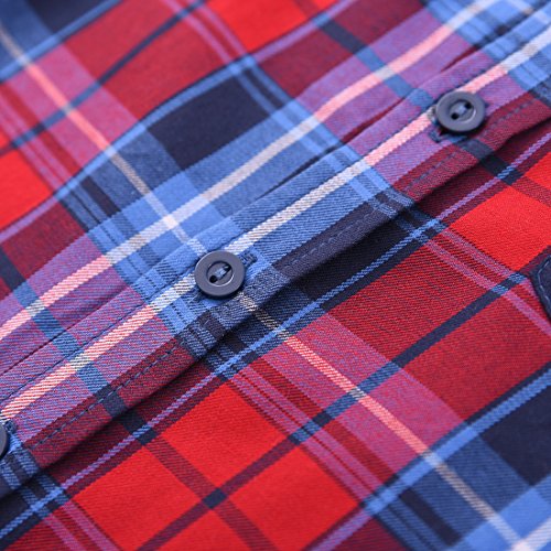 Toddler Boy Long Sleeve Red/Navy Plaid Shirt