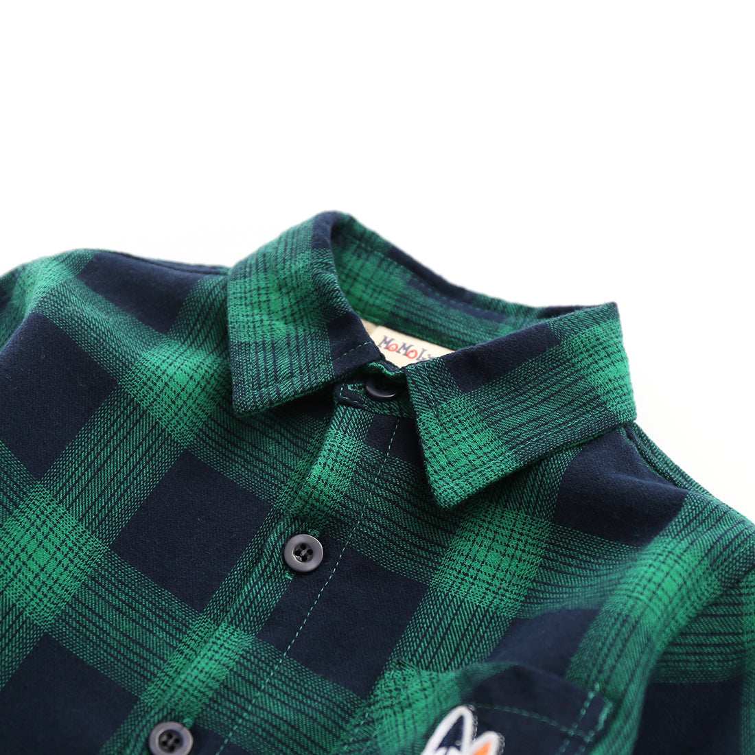 Boy Long Sleeve Red/Green Plaid Fleece Lining Flannel Shirt