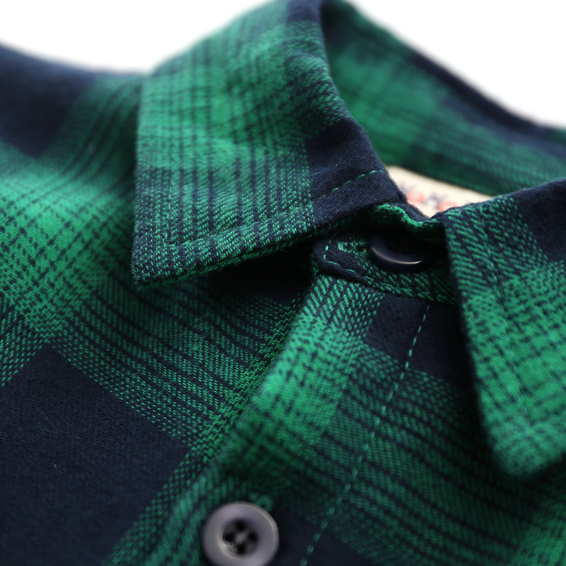 Boy Long Sleeve Red/Green Plaid Fleece Lining Flannel Shirt