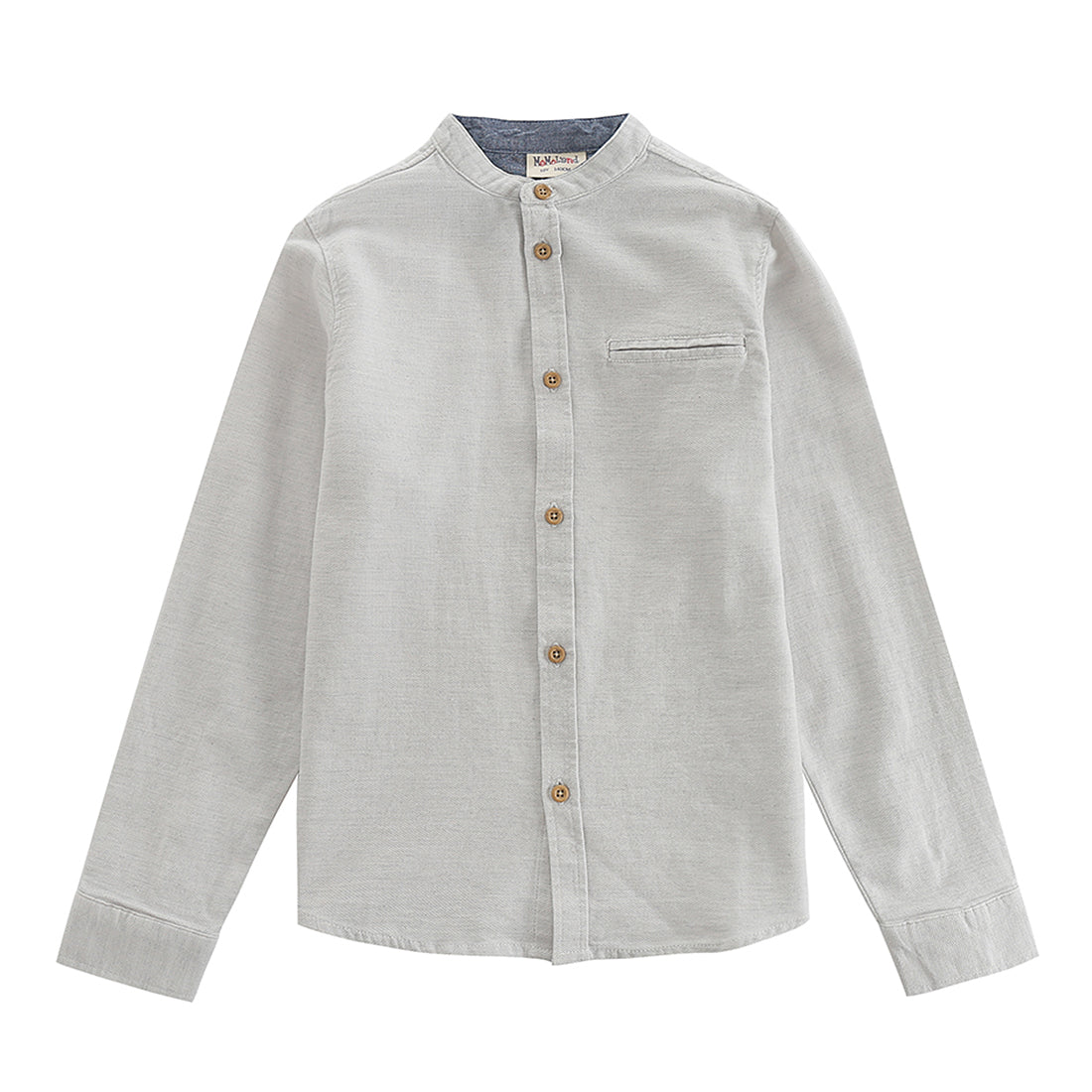 boy long sleeve mandarin collar pique jacquard shirt