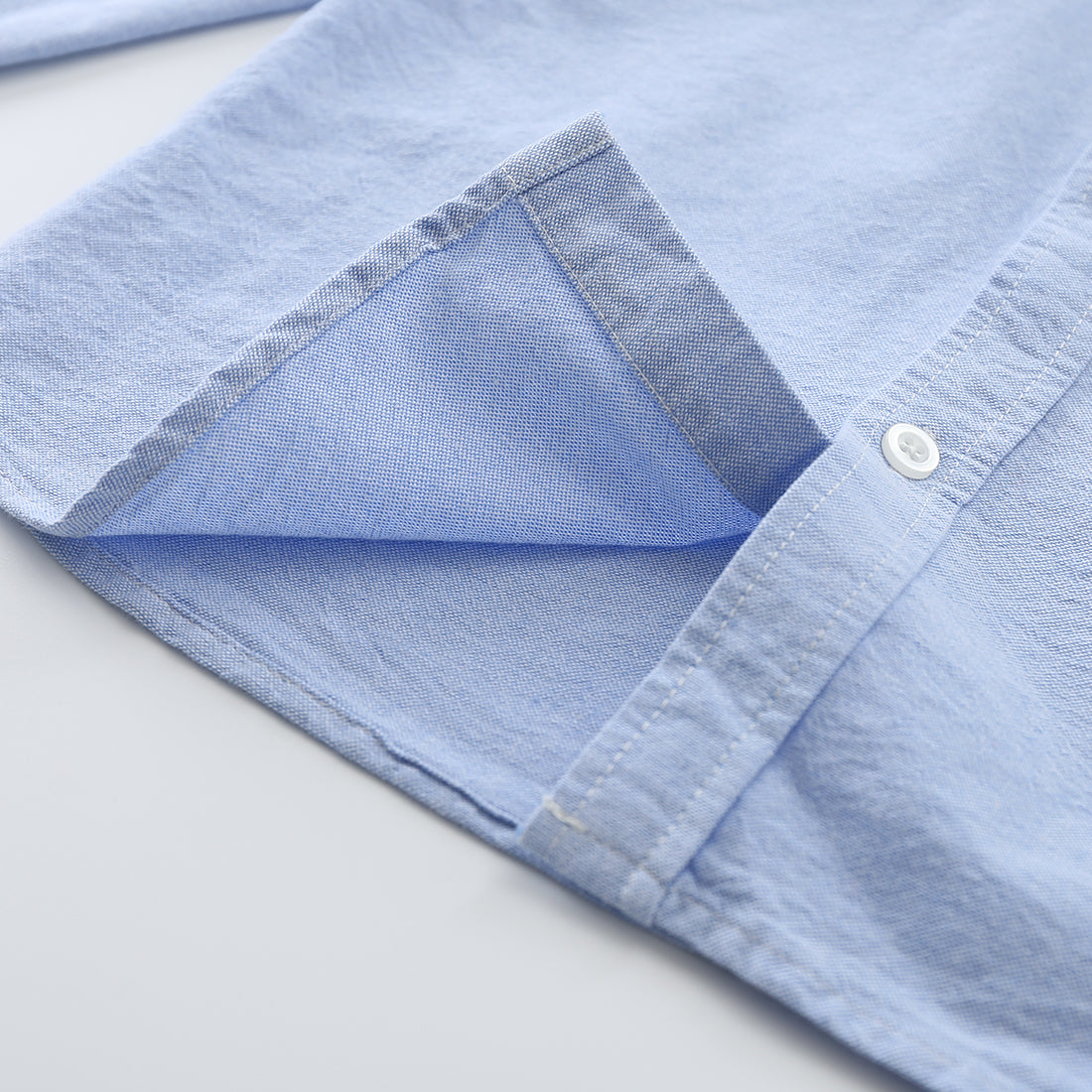 Boy Long Sleeve Blue Oxford Shirt