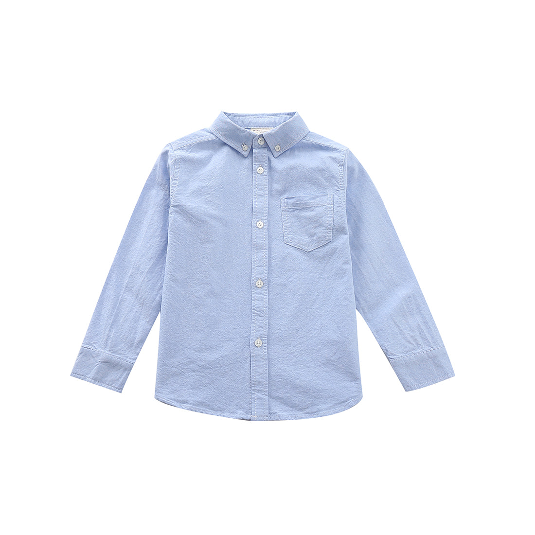 Momoland boy long sleeves blue oxford shirt front
