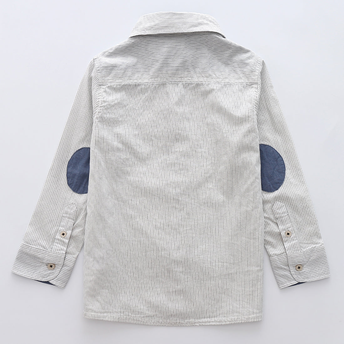 toddler boy long sleeve grey stripes shirt back