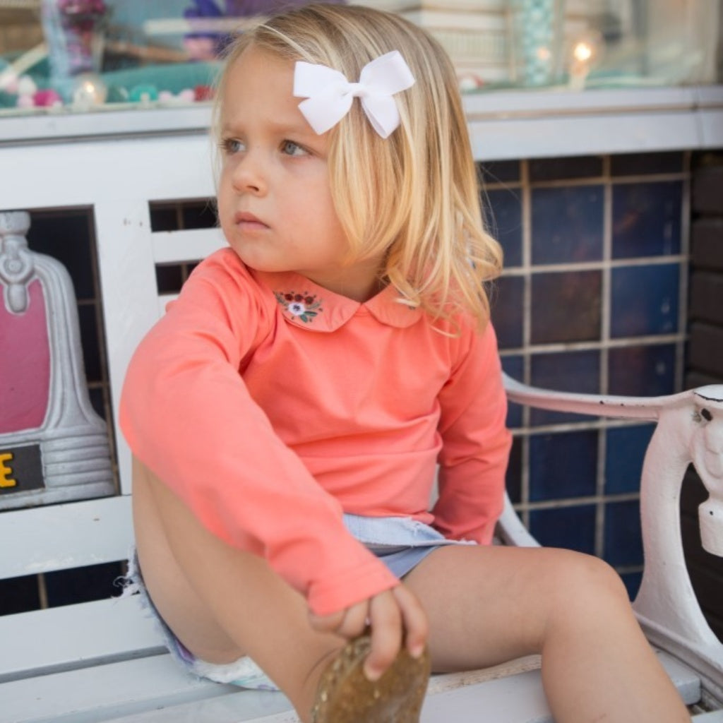 girl long sleeve pink knitted blouse model