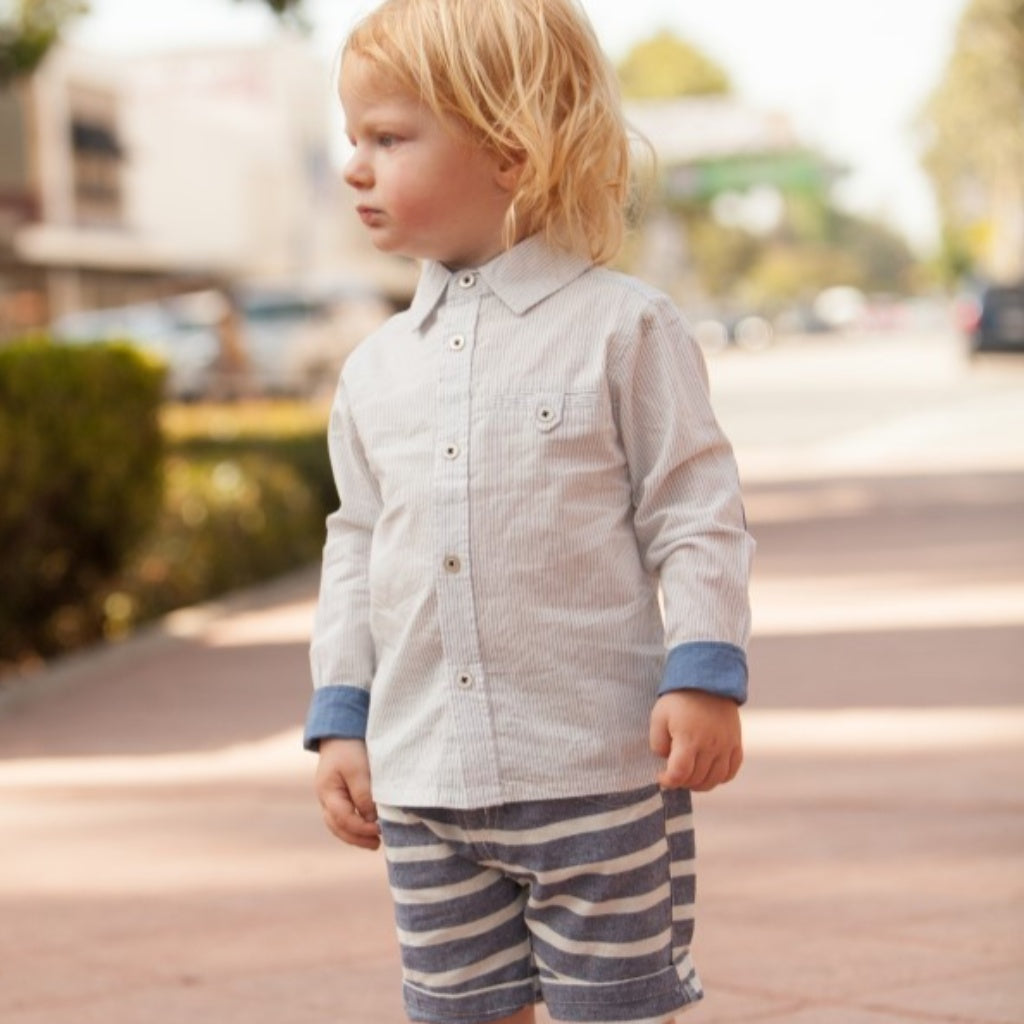 toddler grey button down shirt