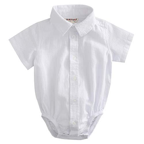 baby boys woven short sleeves white bodysuit infant shirt