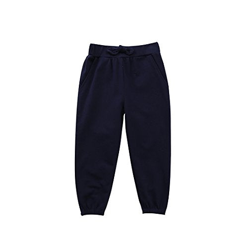 girl navy french terry jogger pant front