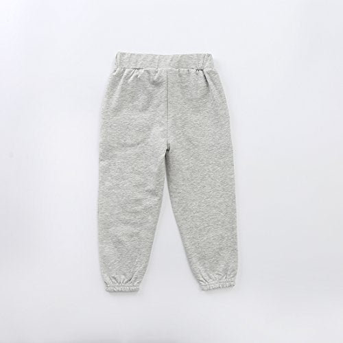 girl grey french terry jogger pant back