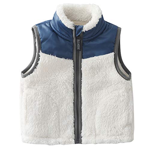 Momoland sleeveless boy and girl white coral fleece vest front