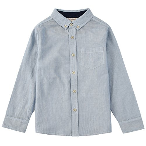 Momoland boy long sleeve blue stripes shirt front