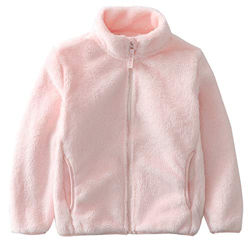girl coral fleece pink lightweight jacket front