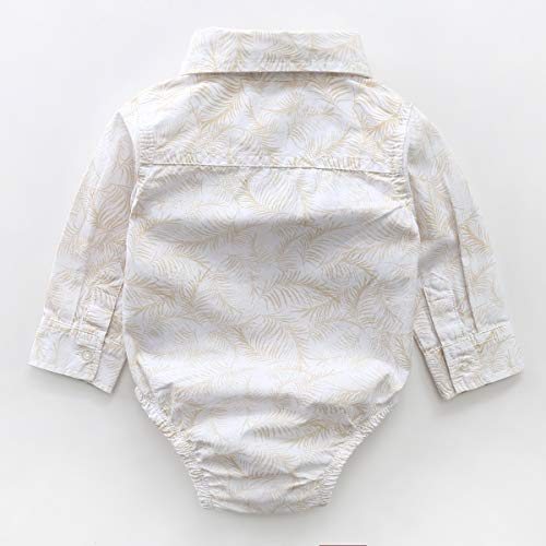 Baby Long Sleeves Bodysuit with Allover Leaves Print
