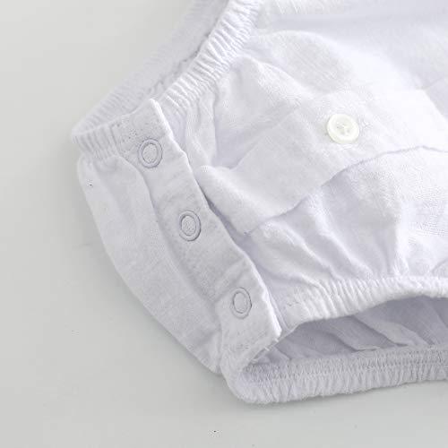 Baby Boy Short Sleeve Woven Linen Design Bodysuit With Bow