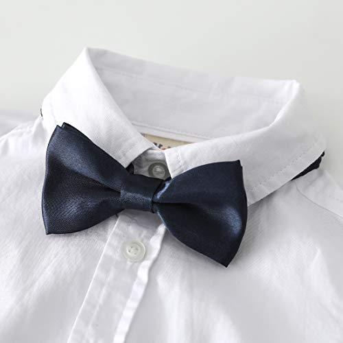 baby boys woven short sleeves white bow bodysuit infant shirt