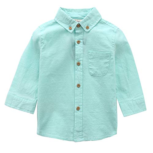Momoland baby long sleeve aqua dobby shirt front